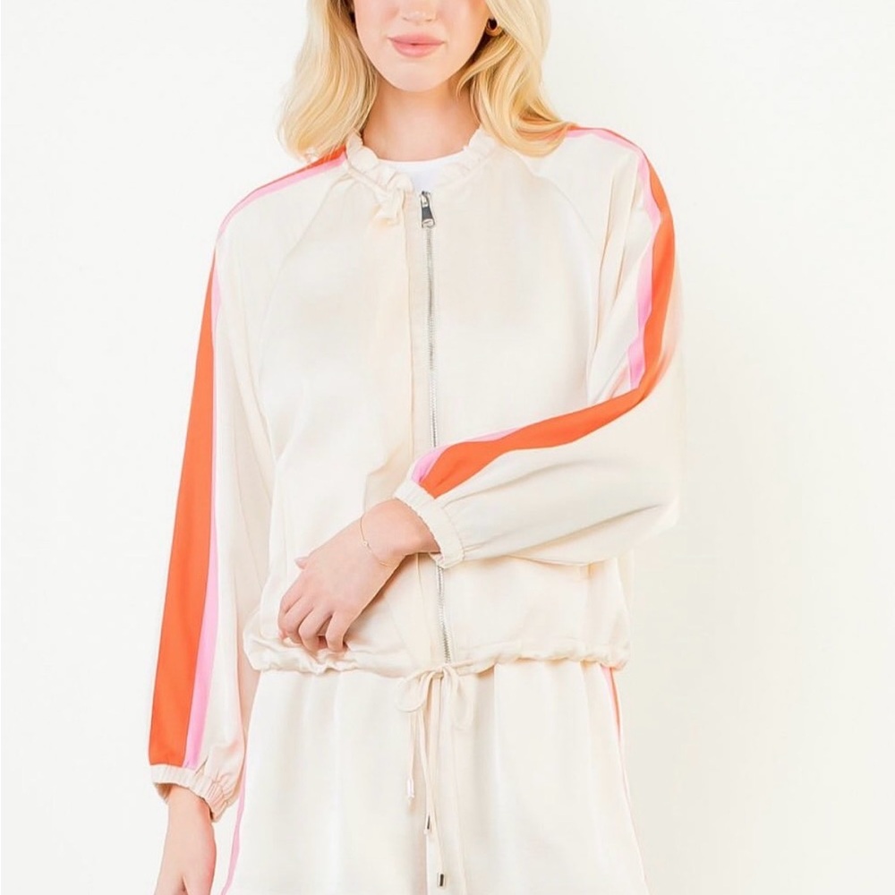THML Cream Jacket w Orange and Pink Stripes - Picture 2 of 13